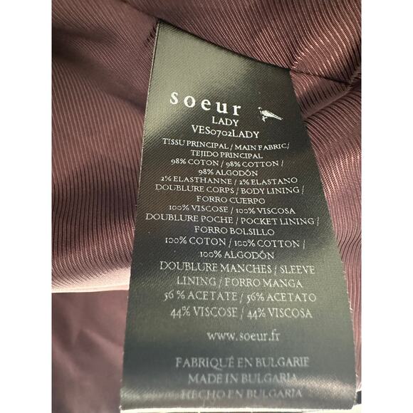 Soeur Black Velvet Jacket  size 40 FR - Picture 6 of 10